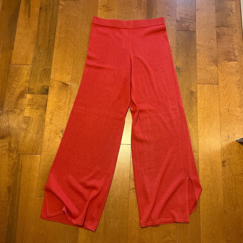 Red Wide-Leg Pants